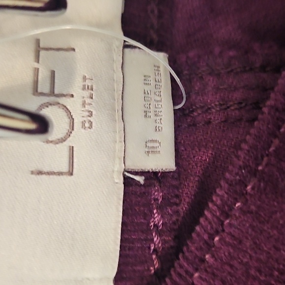 LOFT Burgundy 5 Pocket Corduroy Straight Leg - Picture 3 of 5